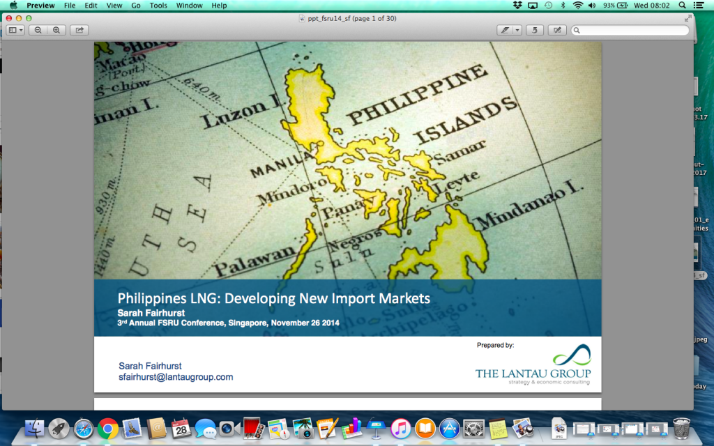 LNG imports in Philippines