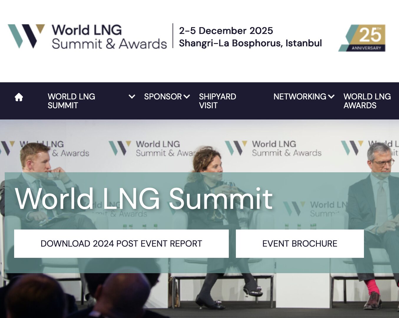 WORLD LNG SUMMIT AND AWARDS 2025 EVENT BANNER – ISTANBUL