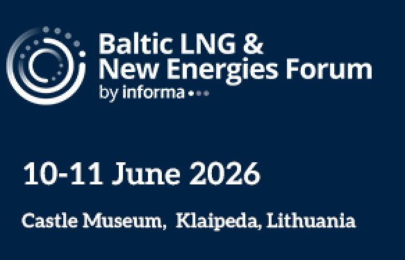 Baltic LNG & New Energies Forum 2026 banner showing dates 10–11 June 2026 in Klaipeda, Lithuania