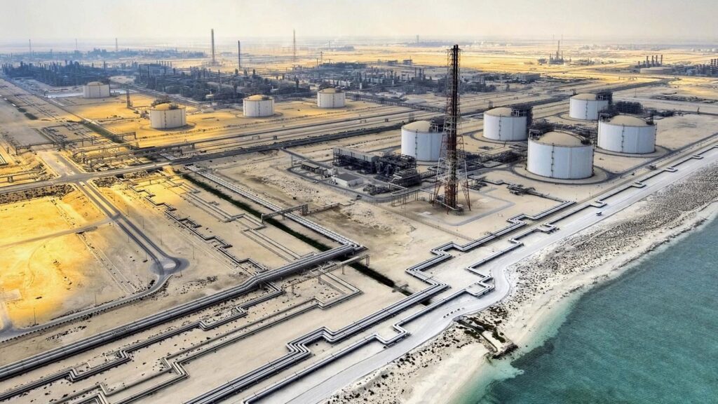 Qatar LNG Ras Laffan gas processing and storage infrastructure on the Persian Gulf coast