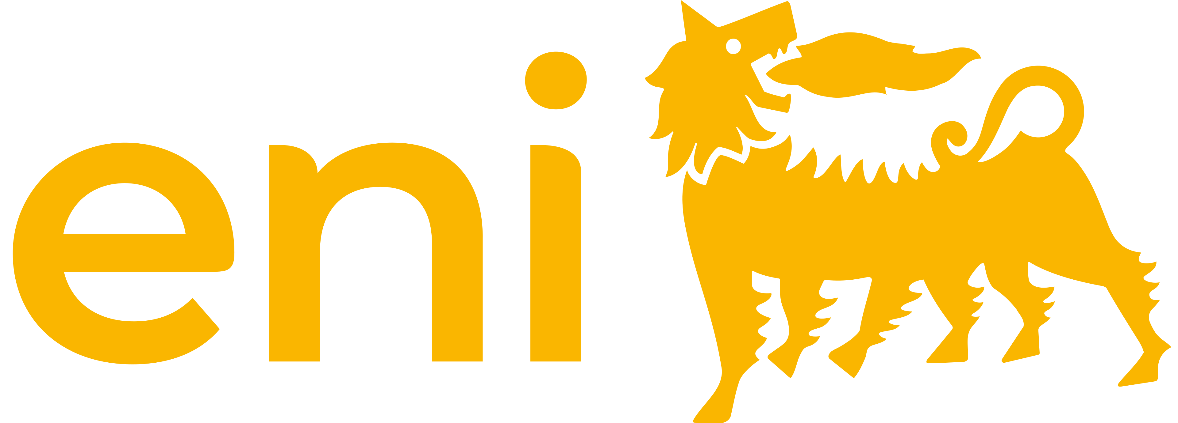 Enni logo: the word 'enni' in orange with a stylized yellow canine figure running to the right.