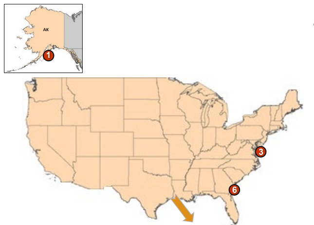 Existing US LNG export terminals map – August 2026